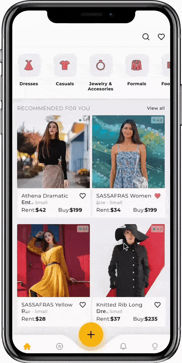 clothing app design gif