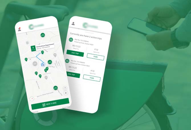 e-bike app interface